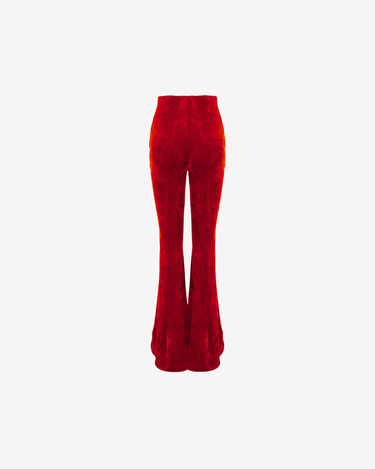 Pantaloni Trapez Blankie din Catifea, Rosii