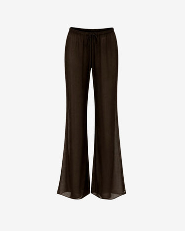 Pantaloni din Voal Espresso Evazați