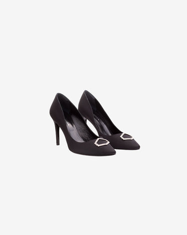 Pantofi Stiletto cu Cristale "Alice", Negri
