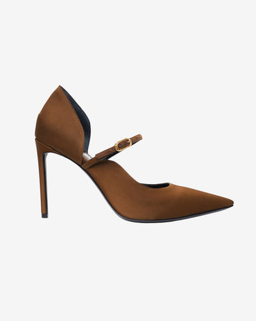 Pantofi din Satin "Agnes", Maro