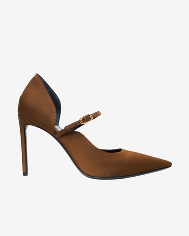 Pantofi din Satin "Agnes", Maro