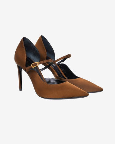Pantofi din Satin "Agnes", Maro