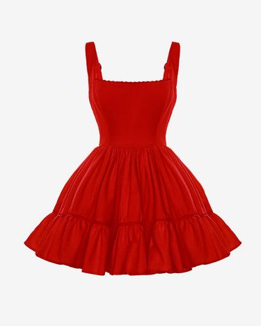 Rochie Corset Mini, Red Lace