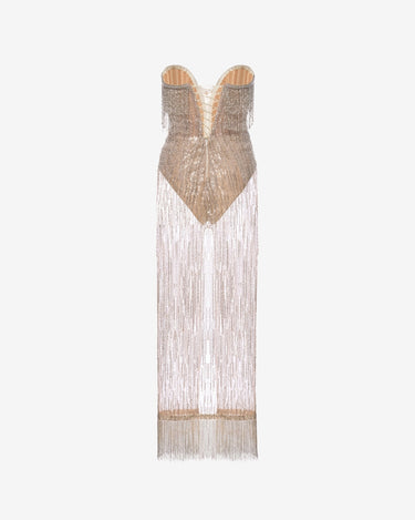 Rochie cu Margele Vera, Crem
