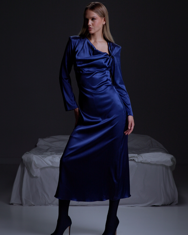 Rochie din Matase, Bleumarin