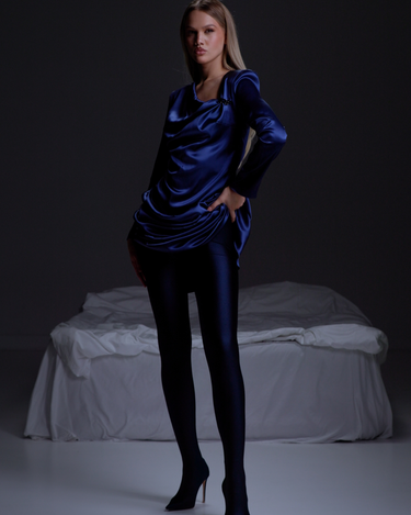 Rochie din Matase, Bleumarin