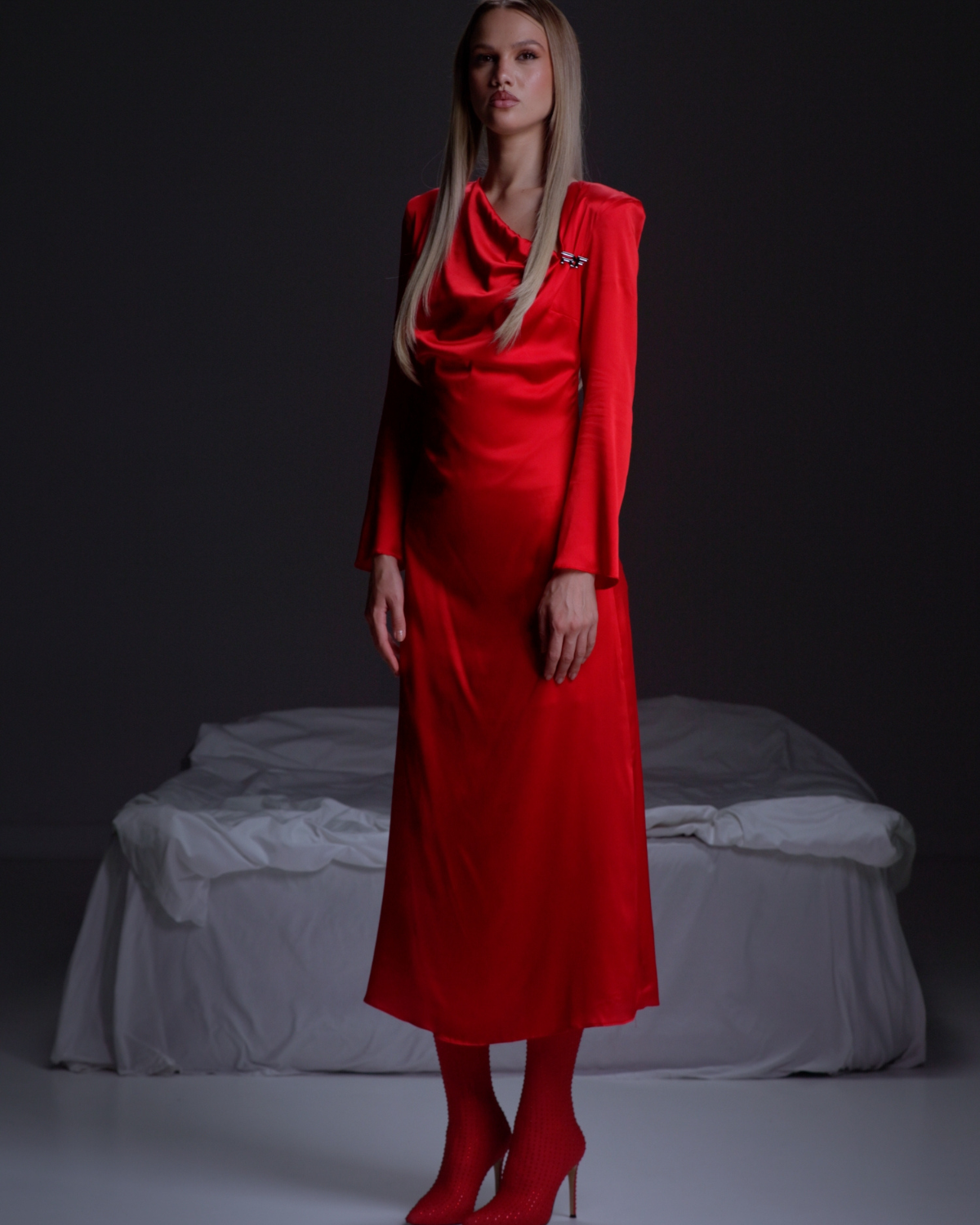 Rochie din Matase, Rosie