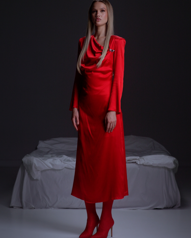 Rochie din Matase, Rosie