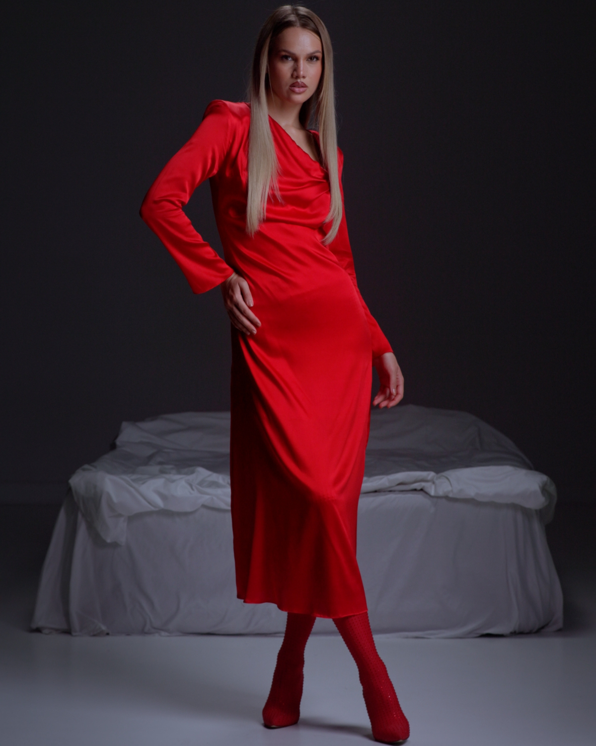 Rochie din Matase, Rosie