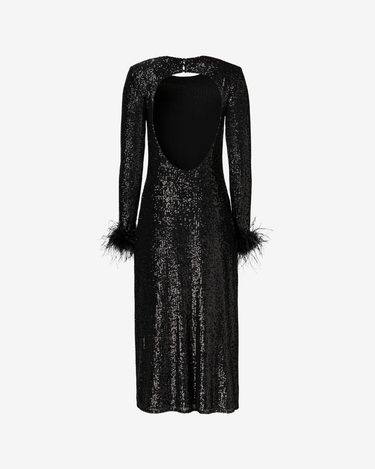 Rochie din Paiete cu Spatele Gol, Neagra