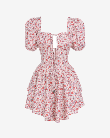 Rochie Mini de Vara cu Trandafiri, Alba