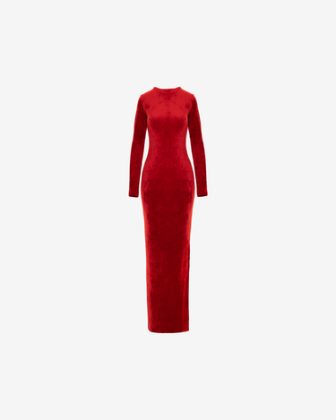 Rochie Lunga Blankie din Catifea, Rosie