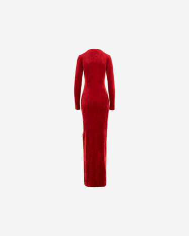 Rochie Lunga Blankie din Catifea, Rosie