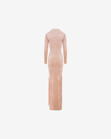 Rochie Lunga Blankie din Catifea, Vanilla