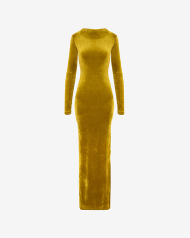 Rochie Lunga Blankie din Catifea, Fistic