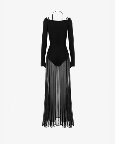 Rochie Lunga din Tulle "Firewall Veil", Neagra