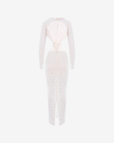 "Rose" Lace Midi Dress, White