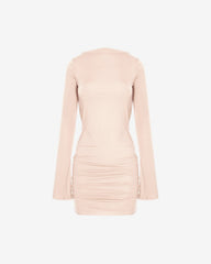 Draped Open Back Mini Dress, Milky White