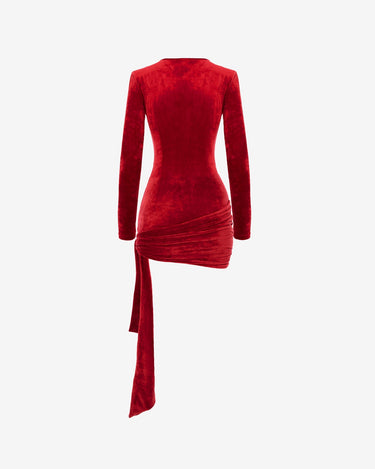 Rochie Mini Blankie din Catifea, Rosie