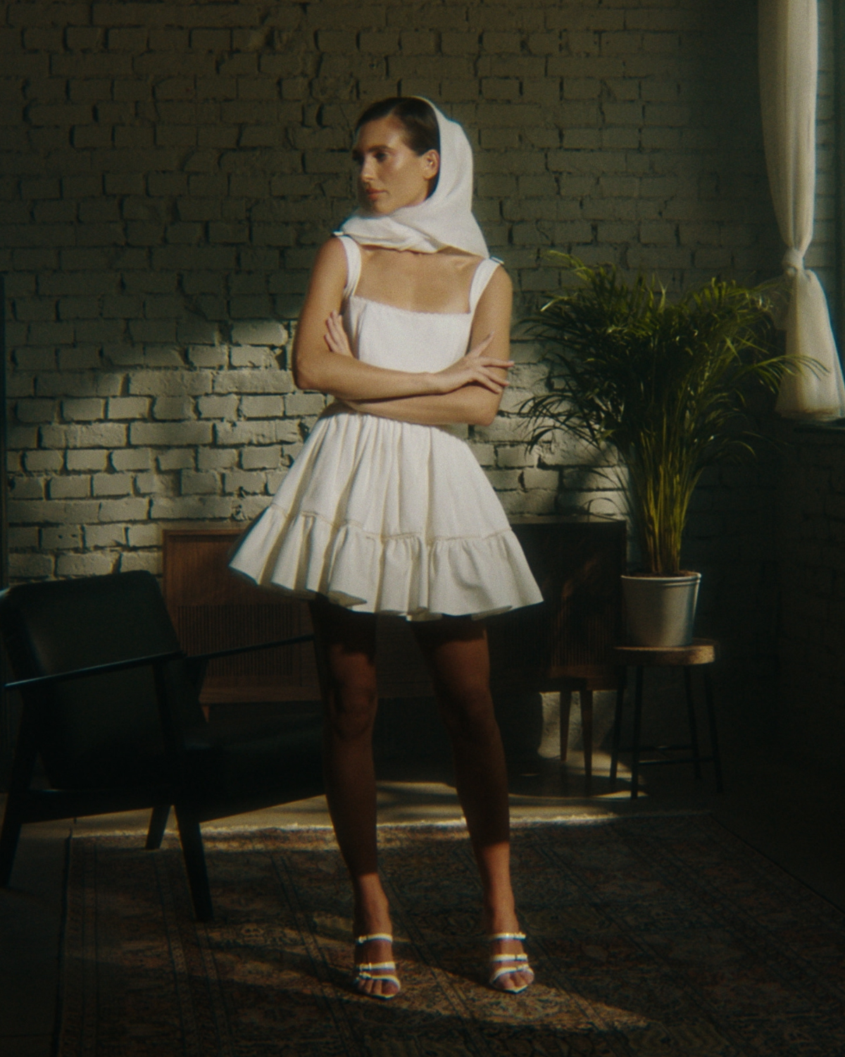 Rochie Corset Mini, White Lace