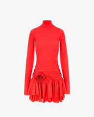 Rochie cu Trandafir Aplicat Silene, Rosie