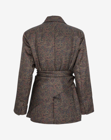 Sacou Sculptural Heritage Burgundy cu Print Paisley