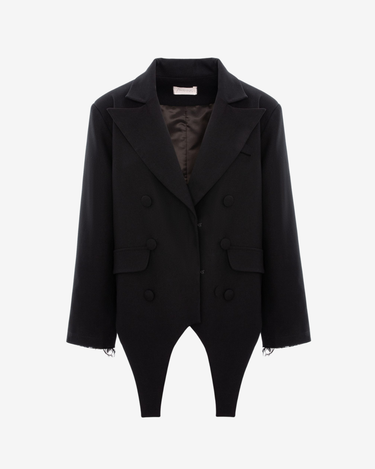 Sacou Oversized cu Portjartier, Negru