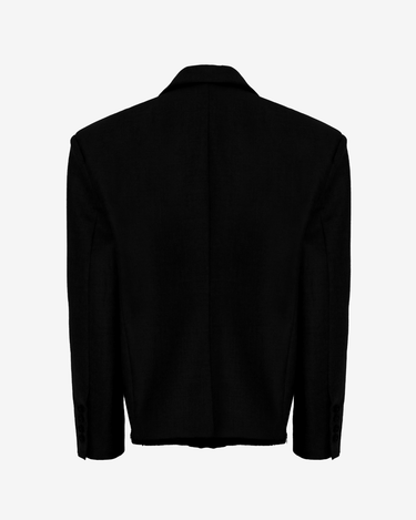 Sacou Oversized din Lana, Negru