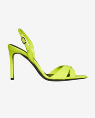 Thea Neon Lime Leather Sandals