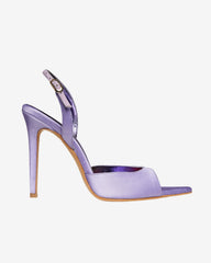 Vicky Satin Sandals, Lilac