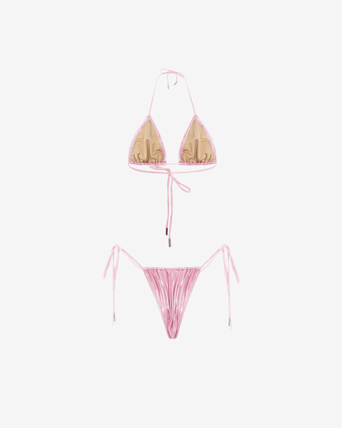 Costum de Baie Triunghi, Metallic Pink