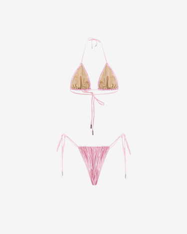 Costum de Baie Triunghi, Metallic Pink