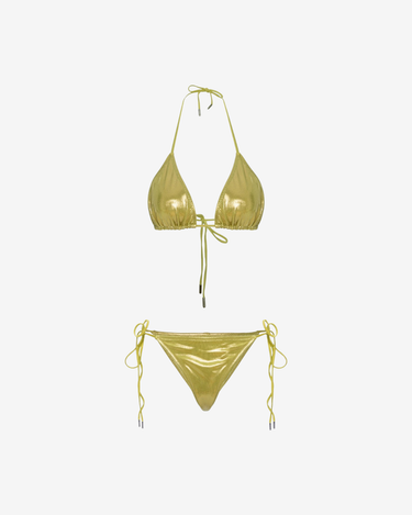 Costum de Baie Triunghi, Metallic Green