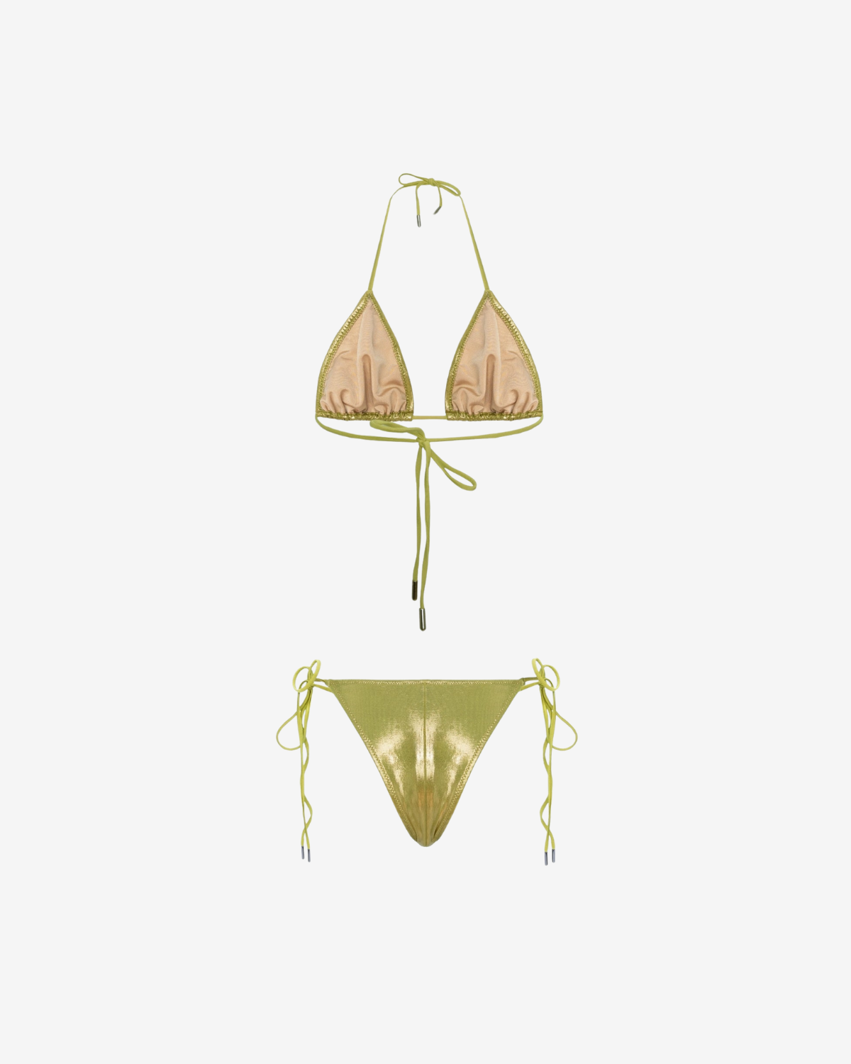 Costum de Baie Triunghi, Metallic Green