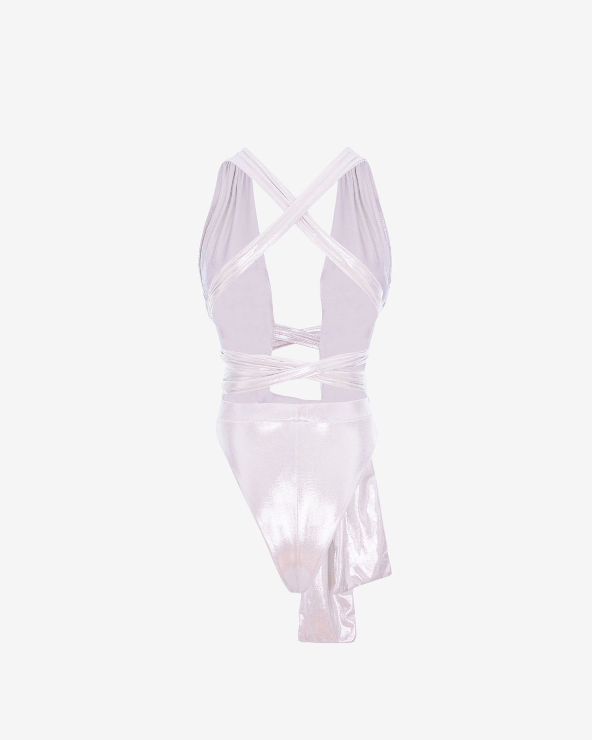 Costum de Baie Intreg, Metallic White