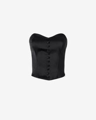 Strapless corset top in black