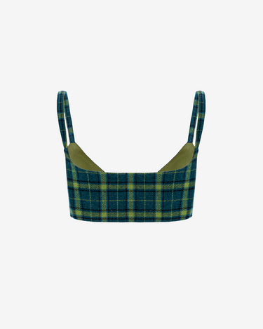 Top Crop cu Catarama Tartan, Emerald