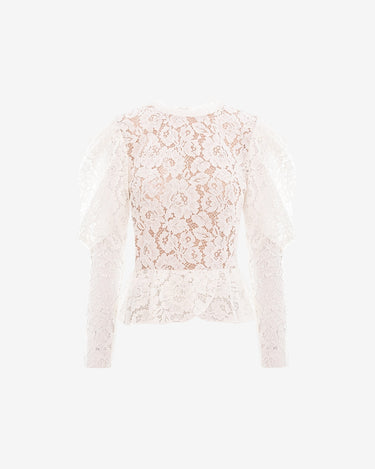 Top din Dantela "Anemone", Alba