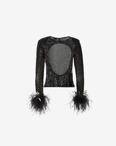 Top din Paiete si Pene, Negru