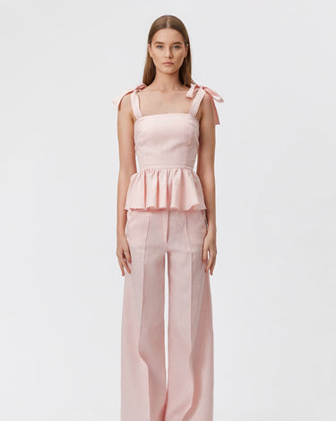 Freesia Linen Top, Pink