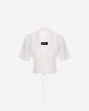 Top Lace Up, Alb