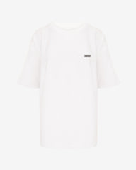 Tricou Oversized din Bumbac cu Logo, Alb