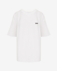 White Cotton Blend Oversized Tshirt