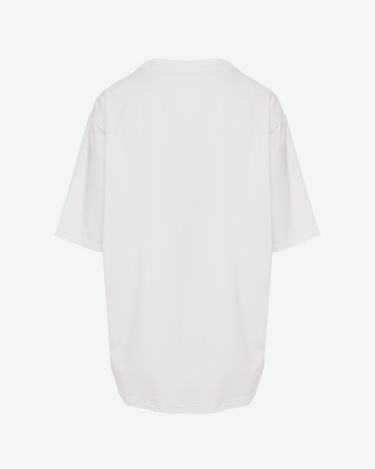 Tricou Oversized din Bumbac cu Logo, Alb