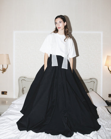 Tricou Oversized cu Accesoriu, Alb