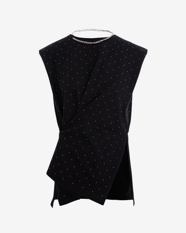 Straight Jeans with Rhinestones, Black