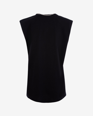 Tricou din Bumbac cu Strasuri, Negru