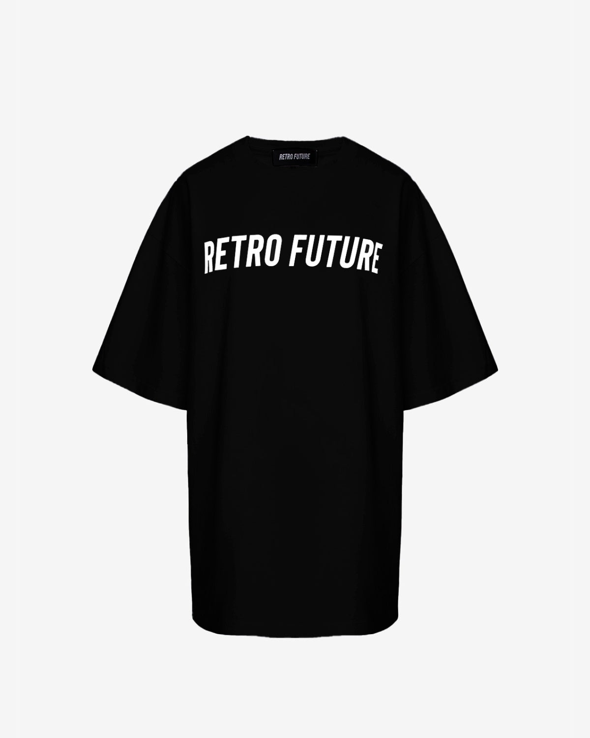 Tricou Universal Oversized cu Logo Alb, Negru
