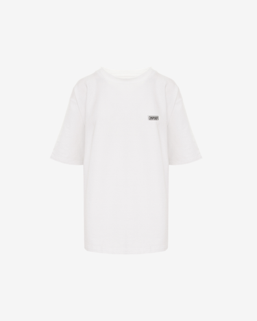 Tricou Oversized din Bumbac cu Logo, Alb