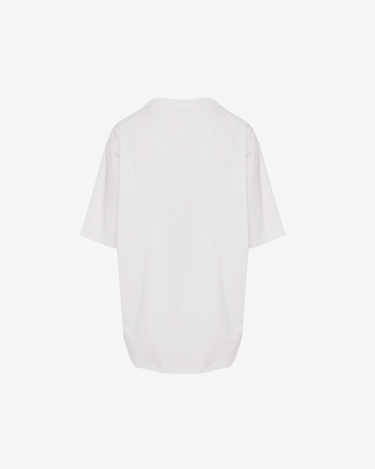 Tricou Oversized din Bumbac cu Logo, Alb